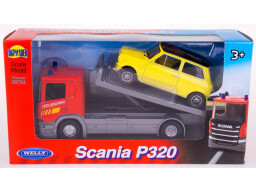 Welly odtahovka Scania P320 + Mini Cooper 1:43 